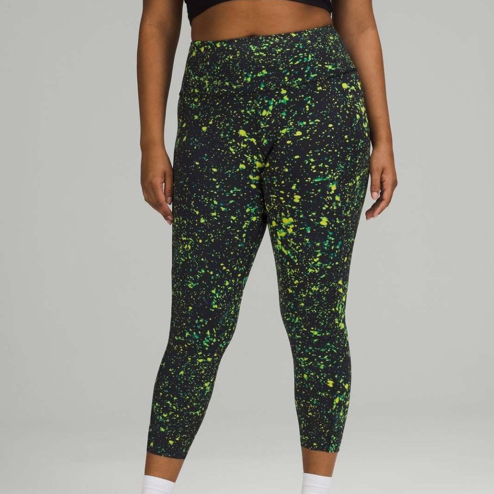 Lululemon Fast and Free High-Rise Crop 23" Sparks Fly Multi Size 4 NWOT